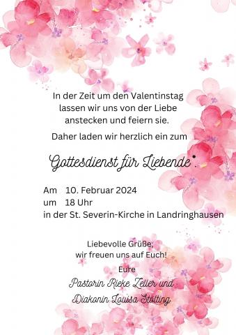 Einladung Valentinsgottesdienst