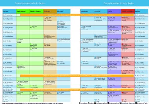 Gottesdienstübersicht